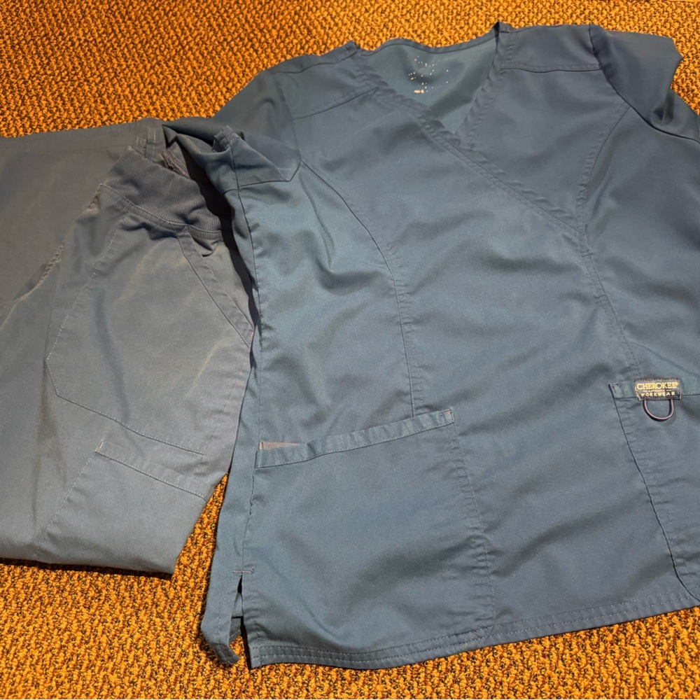 Royal Blue Scrub Top and Pants Set